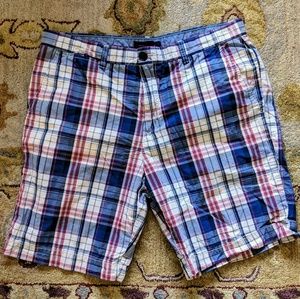 Tommy Hilfiger Red White and Blue Plaid Shorts 36